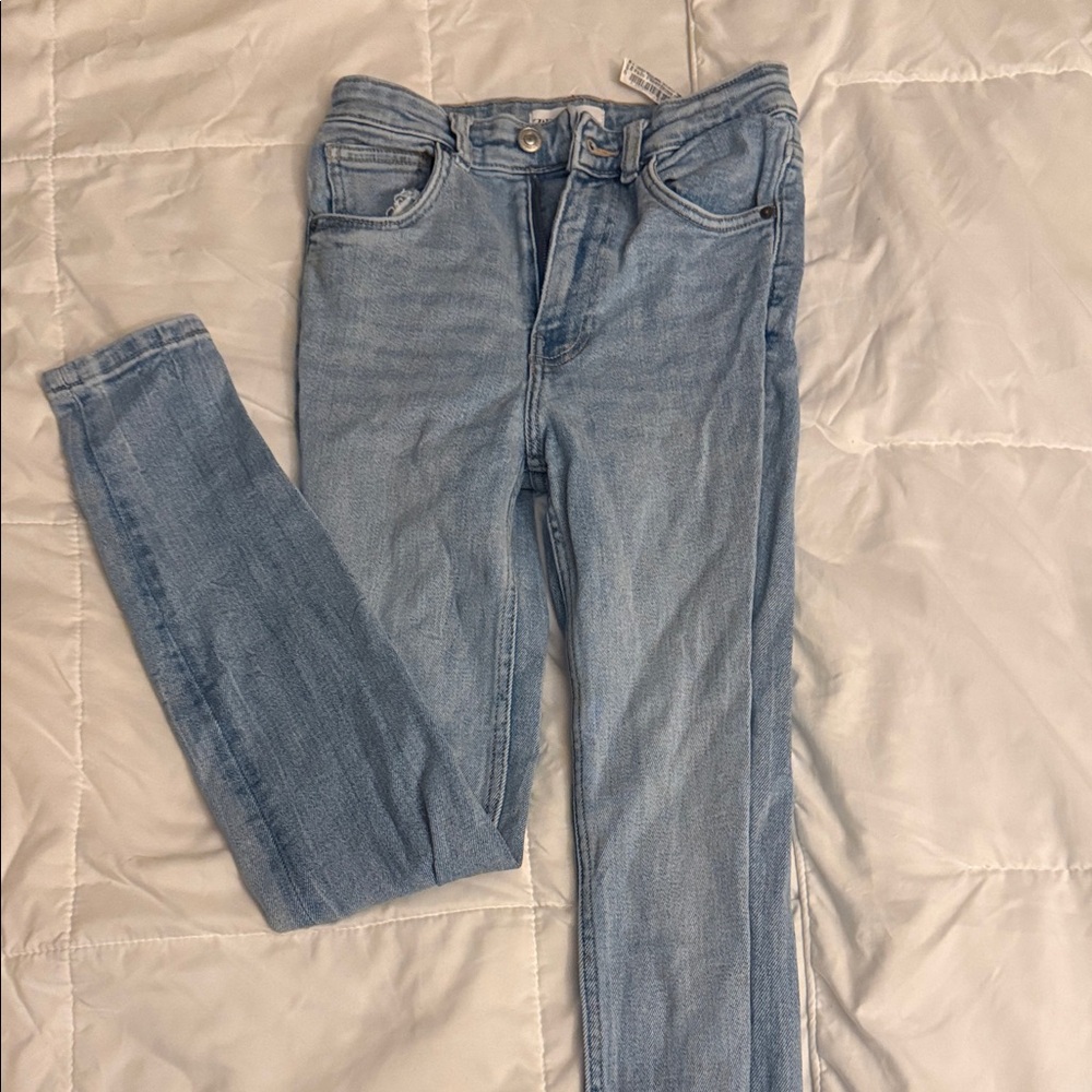 Zara Light Blue Skinny Jeans for Women